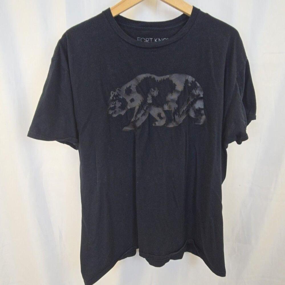 Fort Knox Shirt Mens 2XL Black Bear Forest Graphic Tee Top Nature Outdoor